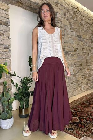 Made in Italy Songbird Bandeau Skirt Dress Bordeaux